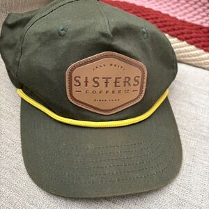 Sisters Coffee Co Hat Brewery Branding Co Olive Green Snapback Cap PNW Oregon